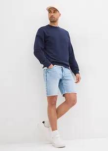 Bermuda in jeans con orli aperti, relaxed fit, bonprix