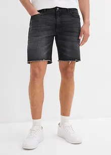 Bermuda elasticizzati in jeans con orli aperti, relaxed fit, bonprix