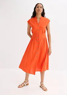 Abito midi in misto lino leggero, bonprix