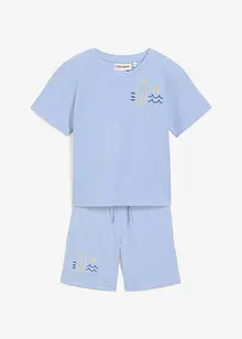 T-shirt in piquet e pantaloni corti (set 2 pezzi) in cotone biologico, bonprix