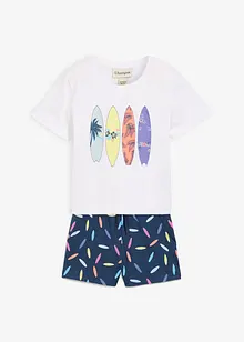 T-shirt e pantaloni corti in puro cotone (set 2 pezzi), bonprix