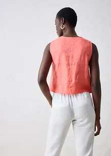 Top in puro lino con effetto a portafoglio, bonprix