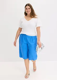 Maglia a costine con maniche corte ad aletta, bonprix