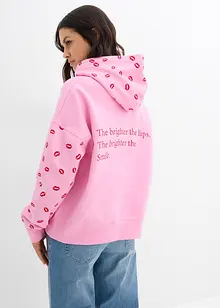 Felpa con cappuccio oversize in puro cotone biologico, bonprix