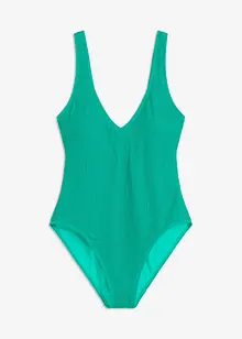 Costume intero a trama operata con scollatura profonda, bonprix