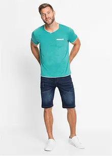 Bermuda di jeans in felpa con taglio comfort, regular fit, bonprix