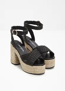 Sandali con tacco e plateau, bonprix