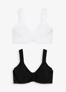 Reggiseno minimizer senza ferretto con  cotone biologico (pacco da 2), bonprix