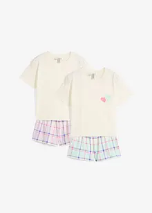 Pigiama estivo in puro cotone biologico (set 4 pezzi), bonprix