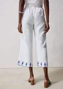 Pantaloni culotte in puro lino con cintura (set 2 pezzi), bonprix