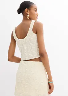 Top con stringatura e effetto operato, bonprix