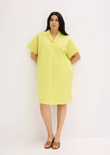 Abito largo in cotone con piega, bonprix