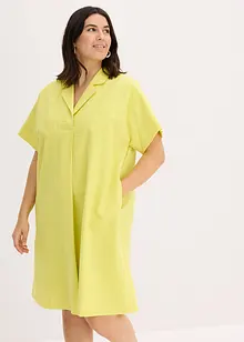 Abito largo in cotone con piega, bonprix