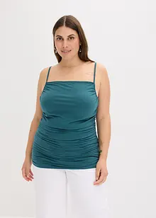Top con spalline sottili e arricciature, bonprix