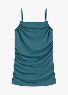 Top con spalline sottili e arricciature, bonprix