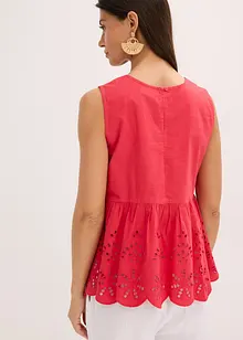 Top con spacco e ricami traforati, bonprix