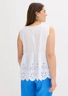 Top con spacco e ricami traforati, bonprix