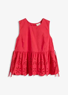 Top con spacco e ricami traforati, bonprix