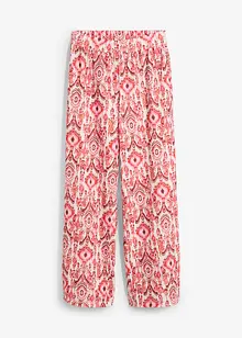 Pantaloni con elastico in vita in crêpe operato, bonprix