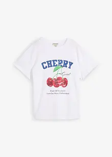 T-shirt in puro cotone biologico, con stampa, bonprix