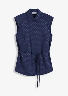 Blusa in satin con laccetti da annodare, bonprix