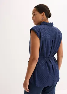 Blusa in satin con laccetti da annodare, bonprix