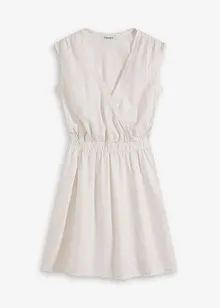 Abito misto cotone con frange, bonprix