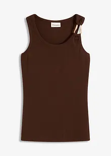 Top a costine con fibbia decorativa martellata, bonprix