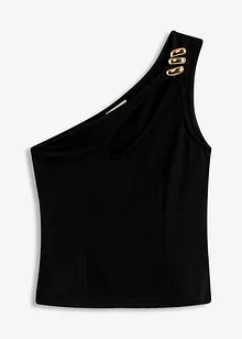 Top monospalla con dettaglio gioiello, bonprix