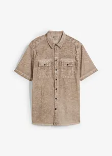 Camicia  effetto lavato a maniche corte, bonprix