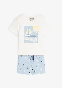 T-shirt e pantaloncini in puro cotone biologico (set 2 pezzi), bonprix