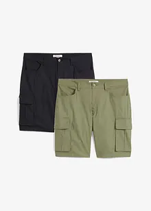 Bermuda cargo elasticizzati (pacco da 2), regular fit, bonprix