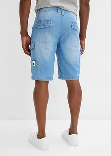 Bermuda cargo in jeans di puro cotone leggero, relaxed fit (pacco da 2), bonprix