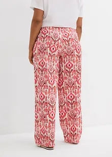 Pantaloni con elastico in vita in crêpe operato, bonprix