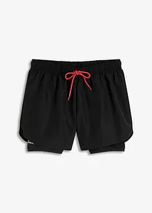 Pantaloni corti sportivi 2 in 1 ultra leggeri, bonprix