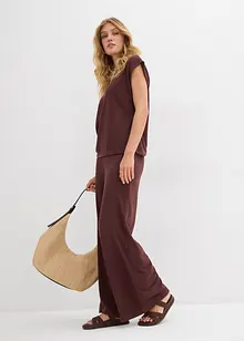 Pantaloni a palazzo in simil maglia, bonprix