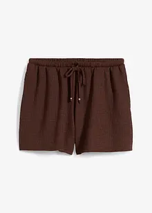 Shorts con elastico in vita in crêpe operato, bonprix