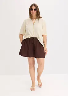 Shorts con elastico in vita in crêpe operato, bonprix
