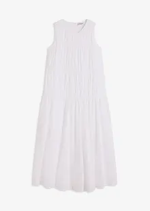 Abito lungo in cotone con arricciature, bonprix