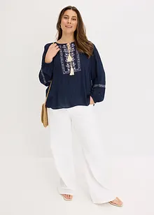 Blusa oversize con ricamo, bonprix