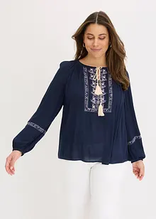 Blusa oversize con ricamo, bonprix