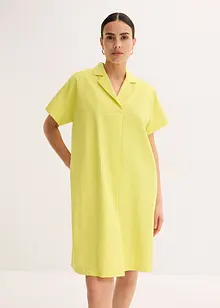 Abito largo in cotone con piega, bonprix