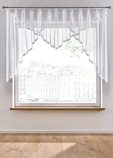 Tendina corta con bordo in satin e poliestere riciclato, bonprix
