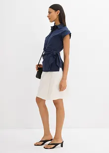 Blusa a maniche corte da annodare sul fianco, bonprix