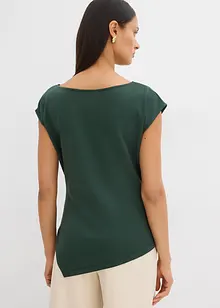 Top asimmetrico effetto neoprene, bonprix