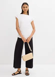 Top asimmetrico effetto neoprene, bonprix