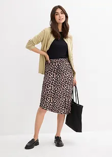 Gonna leopardata con spacco, bonprix