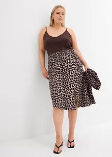 Gonna leopardata con spacco, bonprix