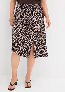 Gonna leopardata con spacco, bonprix