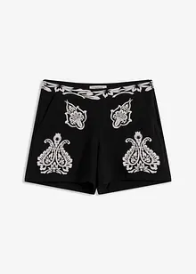 Shorts con ricami in morbido misto viscosa, bonprix